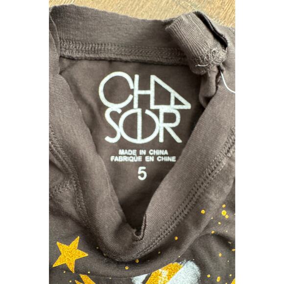 NWT Chaser David Bowie Logo Shirt Top Gray Sz 5 - Picture 3 of 5